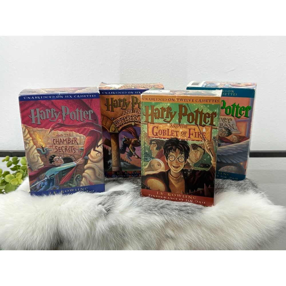 Harry Potter 1-4 Audio Cassettes Tapes J. K. Rowling Lot Jim‎ Dale Set Audiobook